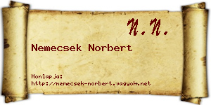 Nemecsek Norbert névjegykártya